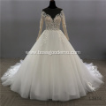 Jancember Fashion Luxury Neck Big Train a line wedding dress ball gown luxury